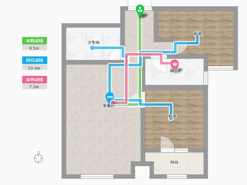 河北省-石家庄市-肯彤国际-70.06-户型库-动静线