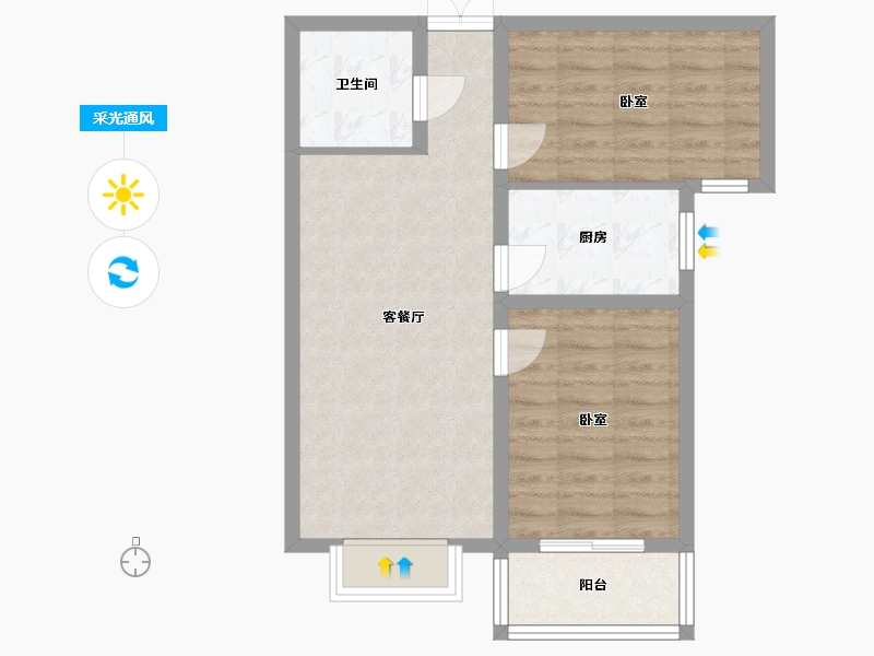 河北省-石家庄市-紫睿天和-62.35-户型库-采光通风