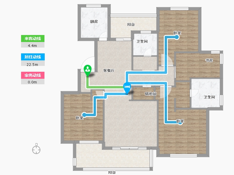 浙江省-宁波市-交通自在城-126.00-户型库-动静线