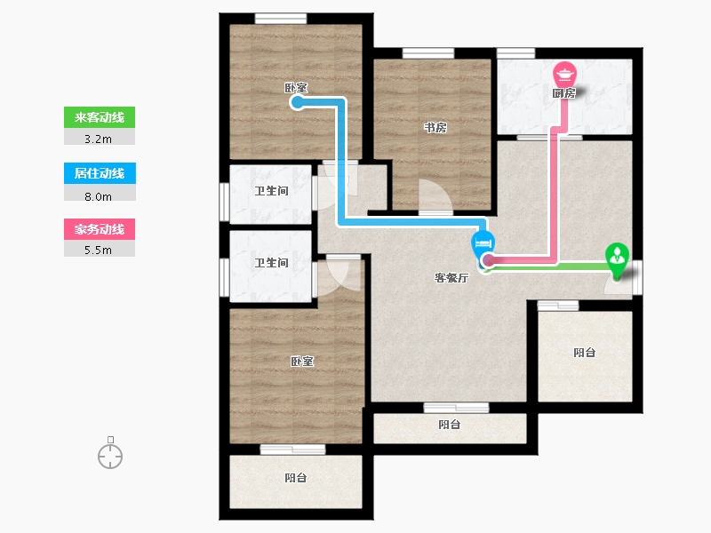 湖北省-武汉市-祥瑞东方城二期-81.99-户型库-动静线