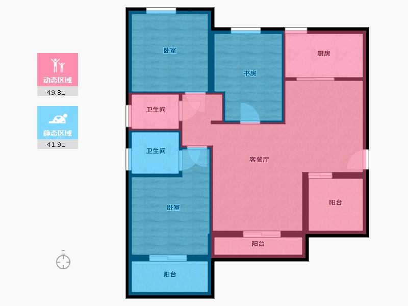 湖北省-武汉市-祥瑞东方城二期-81.99-户型库-动静分区