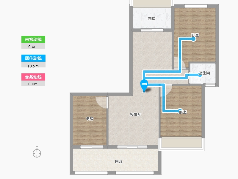 安徽省-池州市-同晖 · 香江华庭-85.79-户型库-动静线