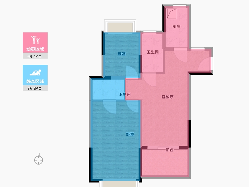 江苏省-南京市-景枫里外城-76.31-户型库-动静分区