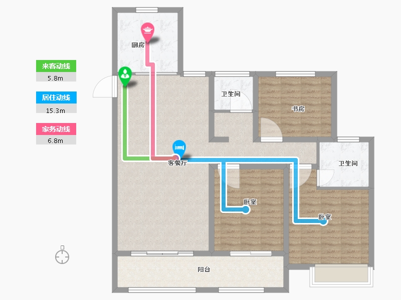 江苏省-盐城市-朗达壹号院-113.93-户型库-动静线