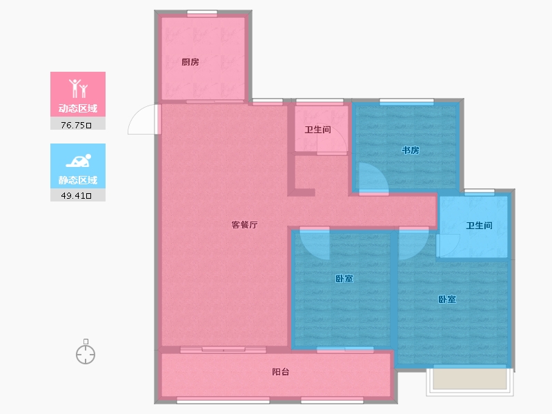 江苏省-盐城市-朗达壹号院-113.93-户型库-动静分区