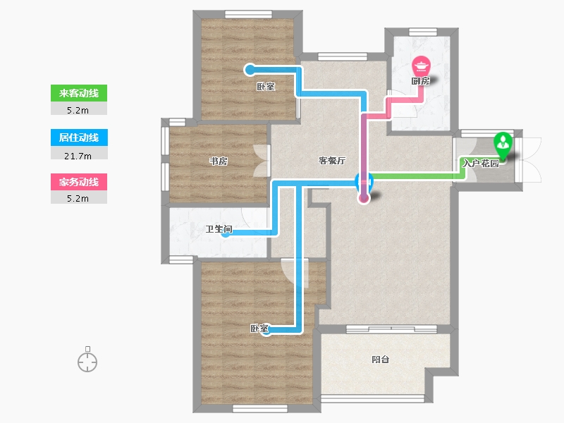 浙江省-宁波市-交通自在城-88.00-户型库-动静线