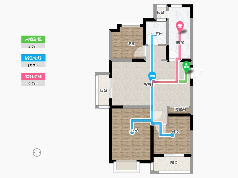 江苏省-扬州市-边城香榭里8号-85.00-户型库-动静线