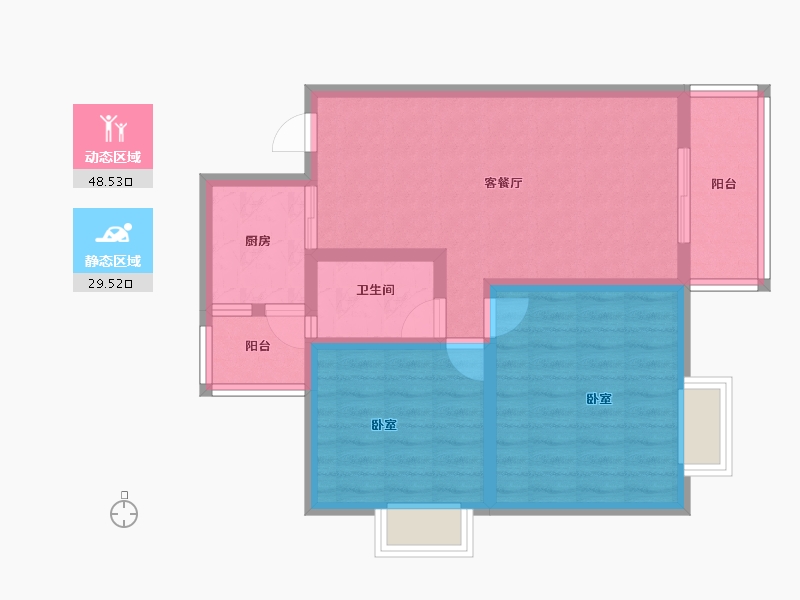 四川省-绵阳市-金叶香堤-69.09-户型库-动静分区