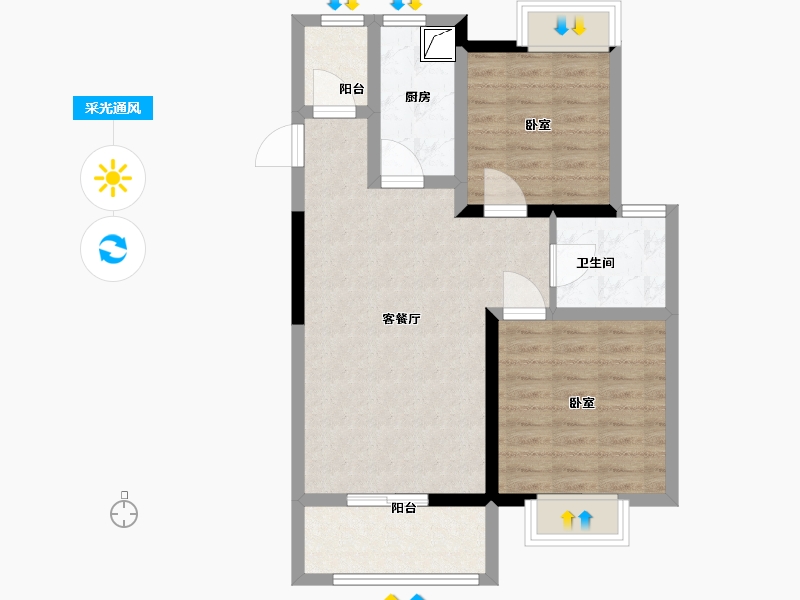 江苏省-南京市-和府奥园-69.01-户型库-采光通风