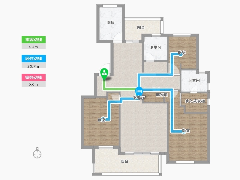 浙江省-宁波市-交通自在城-111.00-户型库-动静线