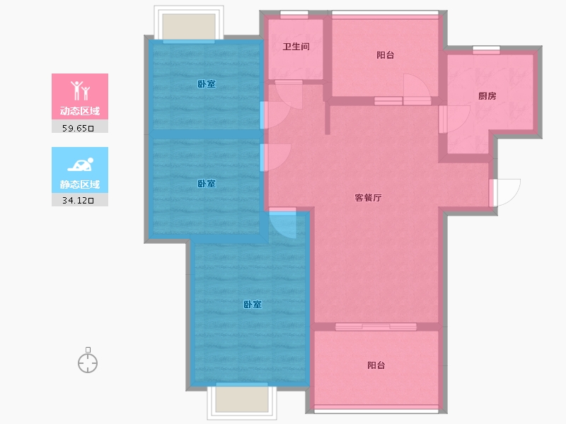 江苏省-南京市-旭日爱上城-82.80-户型库-动静分区