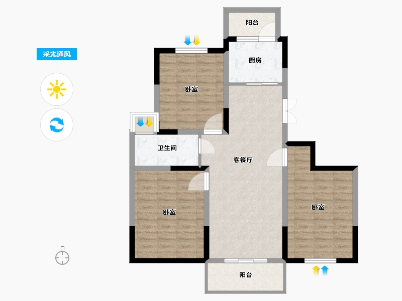 江苏省-无锡市-富城湾-89.09-户型库-采光通风