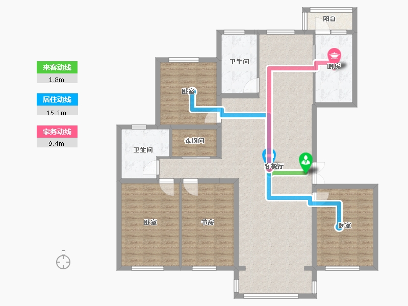 黑龙江省-哈尔滨市-巴黎第五区-135.81-户型库-动静线