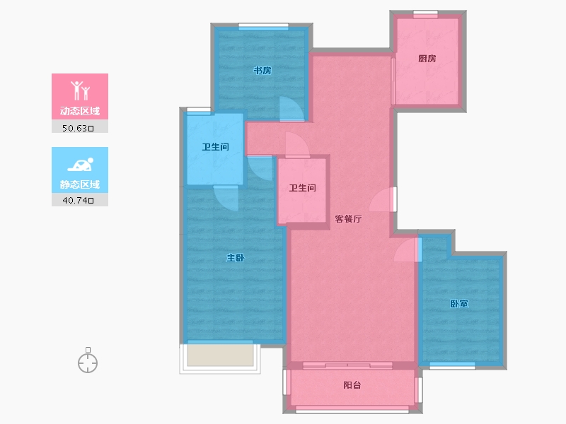 内蒙古自治区-包头市-燕赵锦河湾-81.41-户型库-动静分区