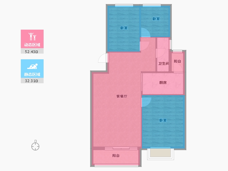 河北省-唐山市-滦州君悦湾-77.12-户型库-动静分区