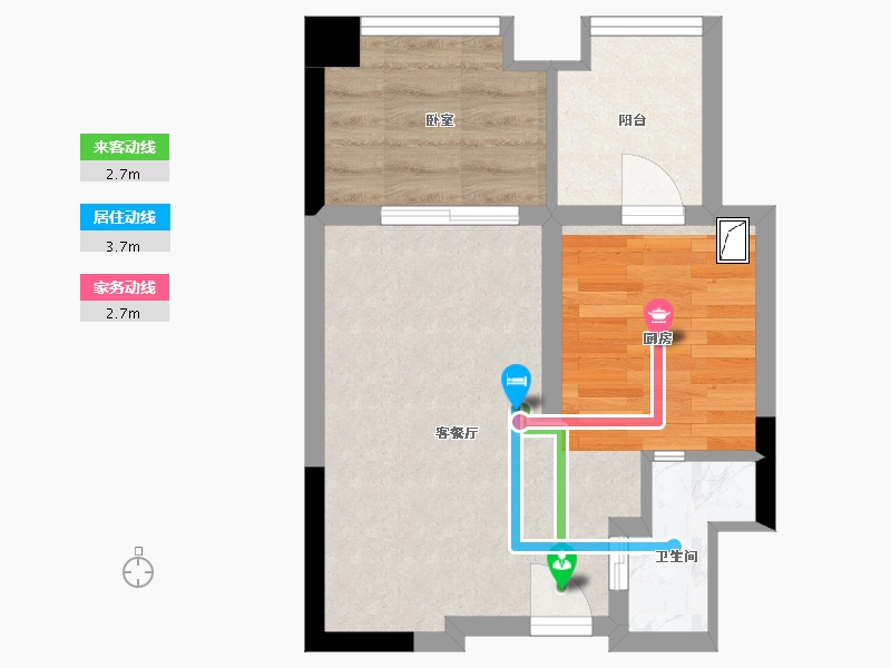 湖北省-武汉市-青山健吾公馆三期-35.87-户型库-动静线