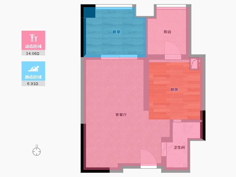 湖北省-武汉市-青山健吾公馆三期-35.87-户型库-动静分区