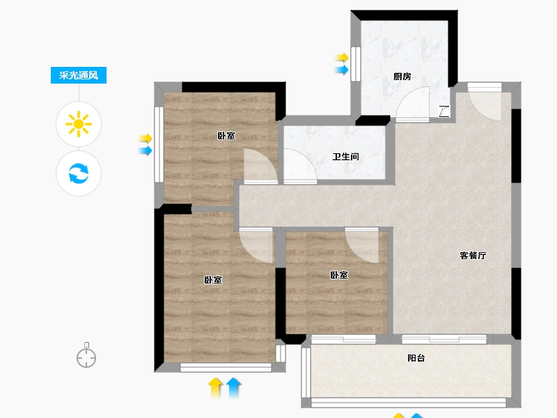 贵州省-贵阳市-建发央著-62.00-户型库-采光通风