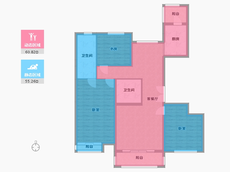 内蒙古自治区-包头市-燕赵锦河湾-104.11-户型库-动静分区