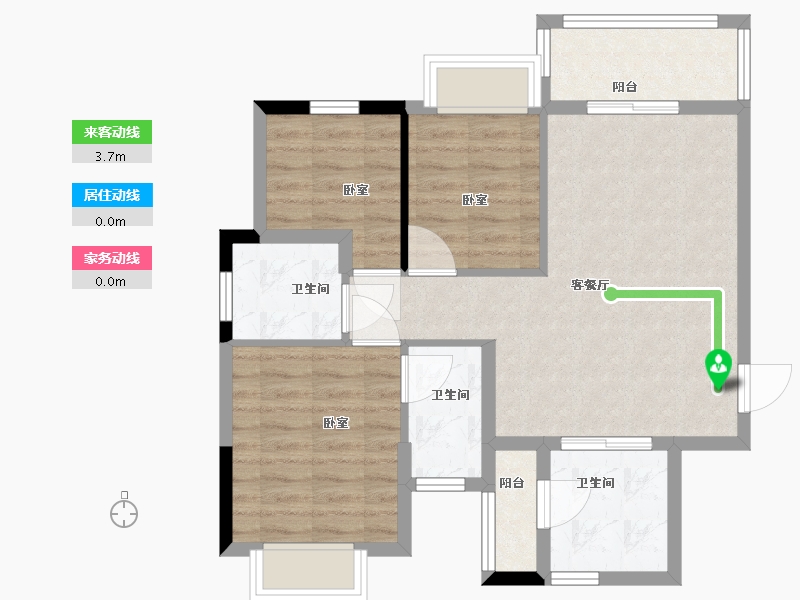 广东省-珠海市-忠信桃源居东区-72.30-户型库-动静线