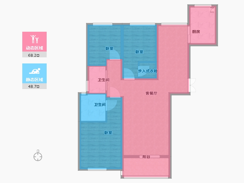 河北省-邯郸市-和平新世界广场-104.64-户型库-动静分区