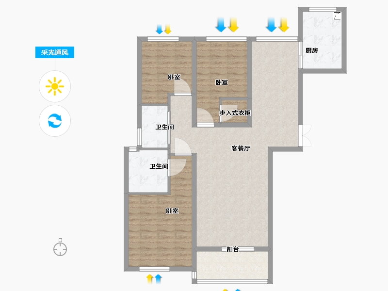 河北省-邯郸市-和平新世界广场-104.64-户型库-采光通风