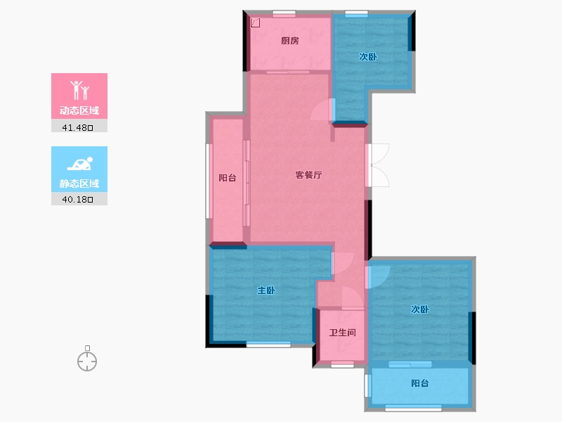 江苏省-南京市-鲁能公馆-72.26-户型库-动静分区