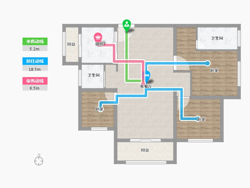 安徽省-宣城市-名都·翰林苑-102.00-户型库-动静线