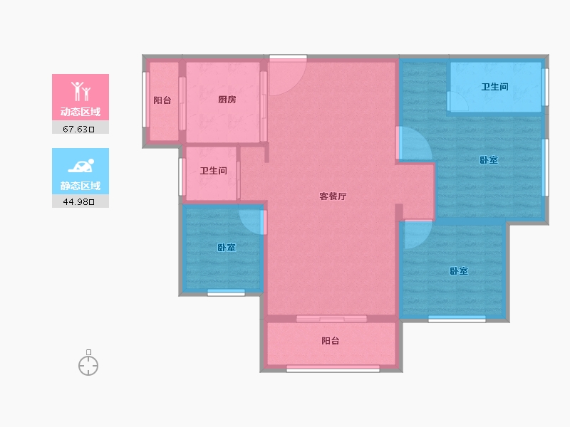 安徽省-宣城市-名都·翰林苑-102.00-户型库-动静分区