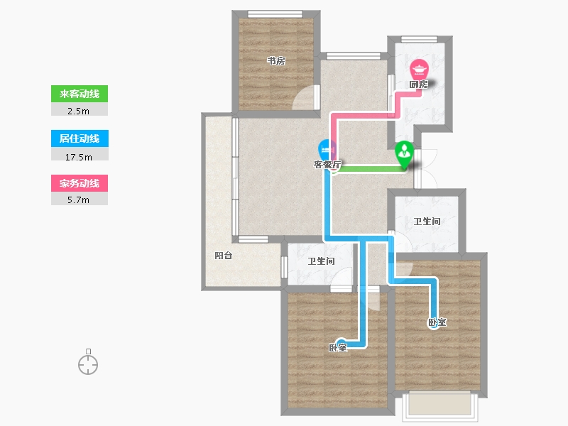 安徽省-合肥市-银都香水郡-91.47-户型库-动静线