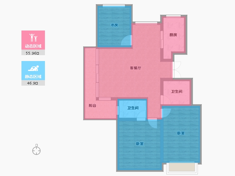 安徽省-合肥市-银都香水郡-91.47-户型库-动静分区