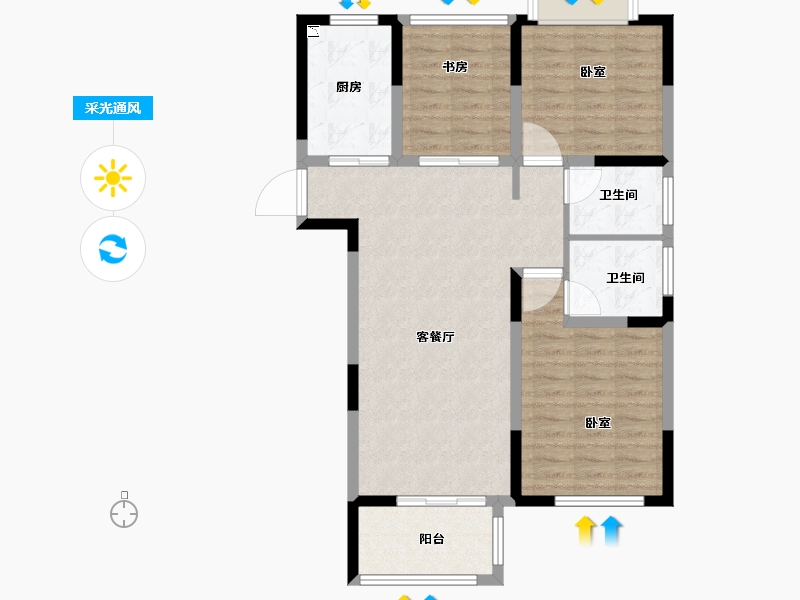 江苏省-苏州市-幸福里-86.01-户型库-采光通风