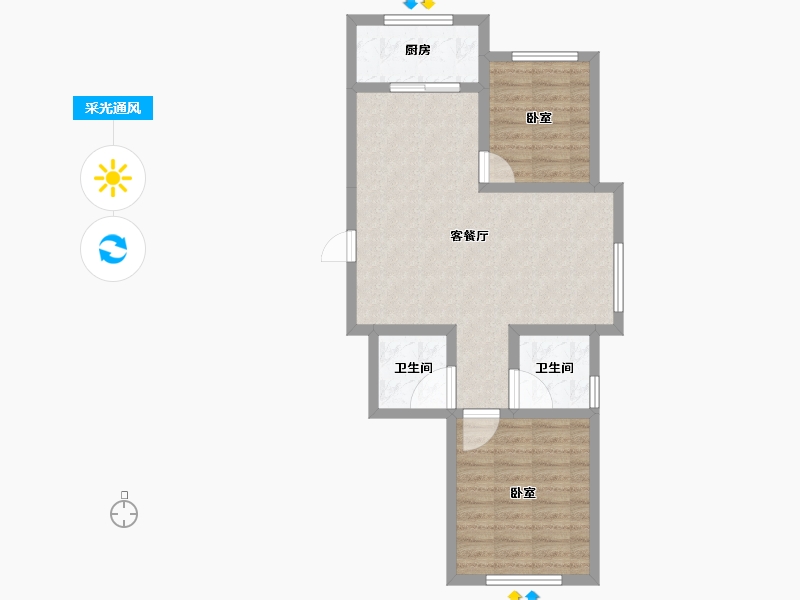 辽宁省-辽阳市-君悦天下-66.07-户型库-采光通风