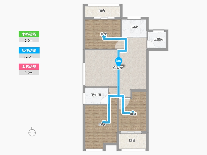 安徽省-池州市-同晖 · 香江华庭-90.66-户型库-动静线