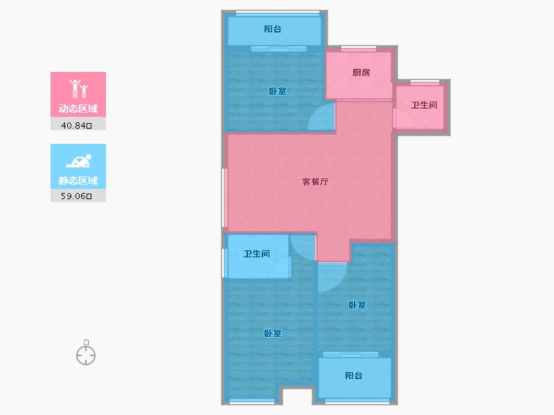 安徽省-池州市-同晖 · 香江华庭-90.66-户型库-动静分区