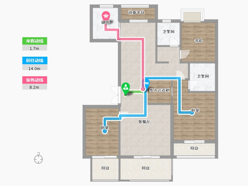 浙江省-湖州市-龙溪御庭-108.00-户型库-动静线