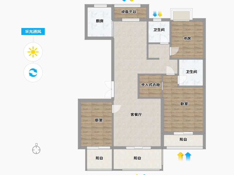 浙江省-湖州市-龙溪御庭-108.00-户型库-采光通风