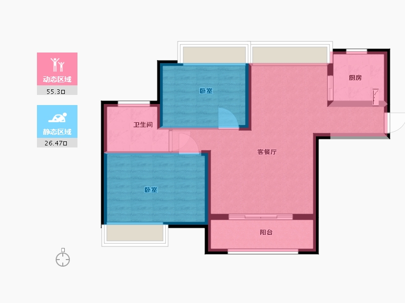 江苏省-盐城市-创元金域华府-73.00-户型库-动静分区