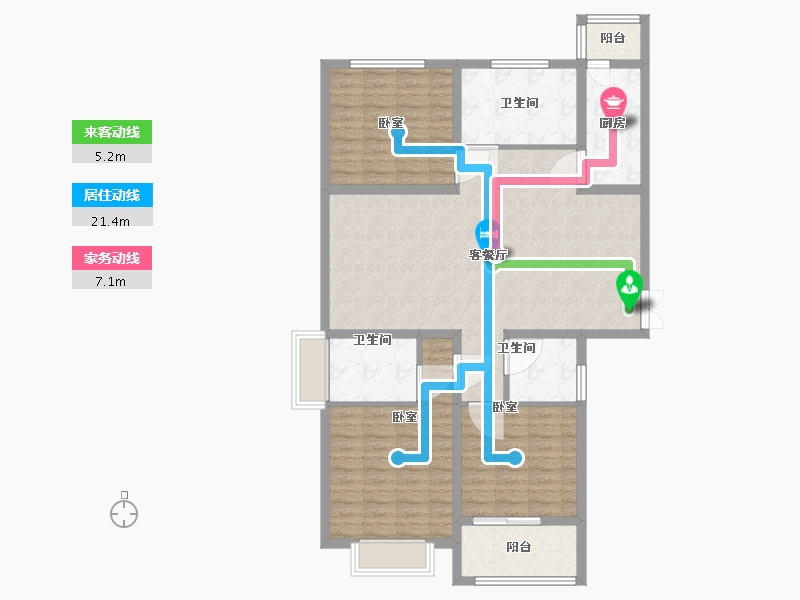 河北省-邯郸市-现代·颐和苑-113.38-户型库-动静线