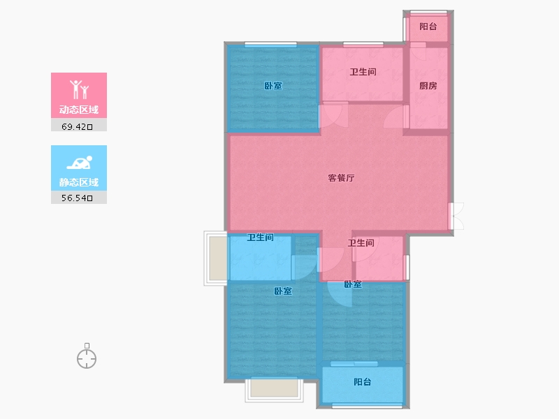 河北省-邯郸市-现代·颐和苑-113.38-户型库-动静分区