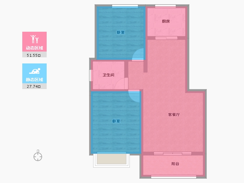 安徽省-宣城市-名都·翰林苑-70.45-户型库-动静分区