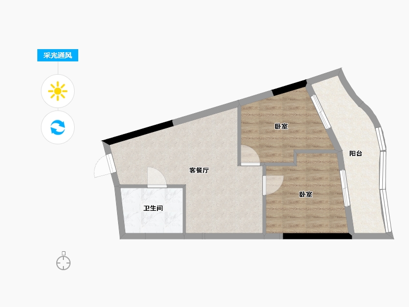 广东省-汕头市-海韵华庭-52.71-户型库-采光通风