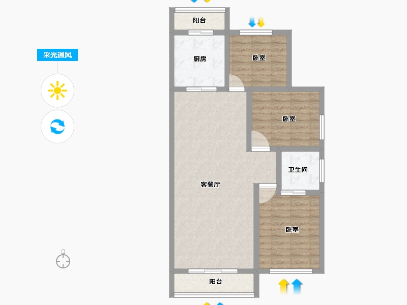 安徽省-宣城市-名都·翰林苑-81.76-户型库-采光通风