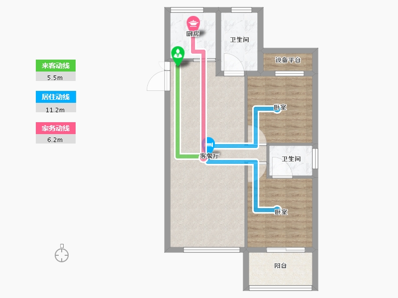 浙江省-绍兴市-一品星泽湾-71.00-户型库-动静线