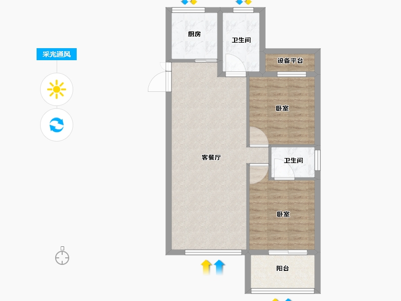 浙江省-绍兴市-一品星泽湾-71.00-户型库-采光通风