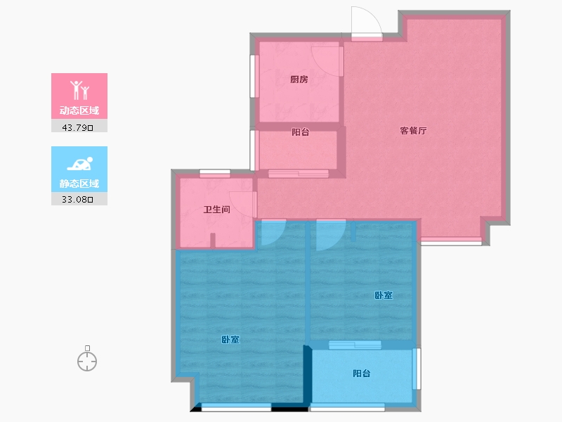 浙江省-宁波市-交通自在城-69.00-户型库-动静分区