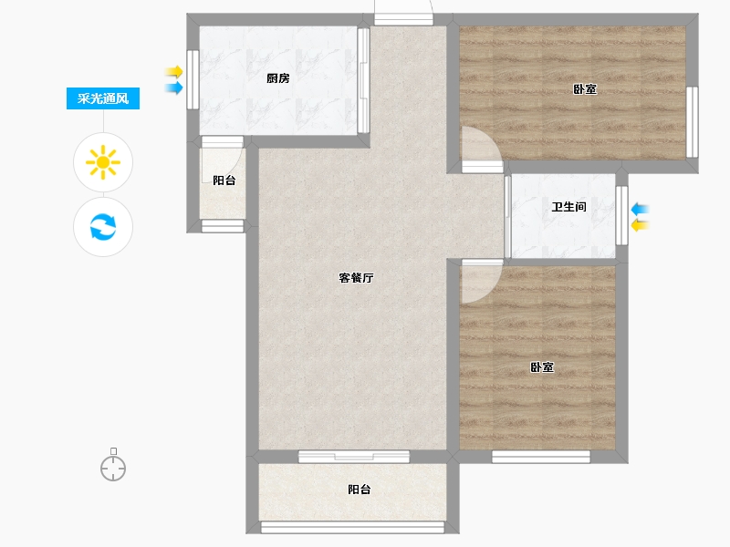 安徽省-宣城市-名都·翰林苑-69.00-户型库-采光通风