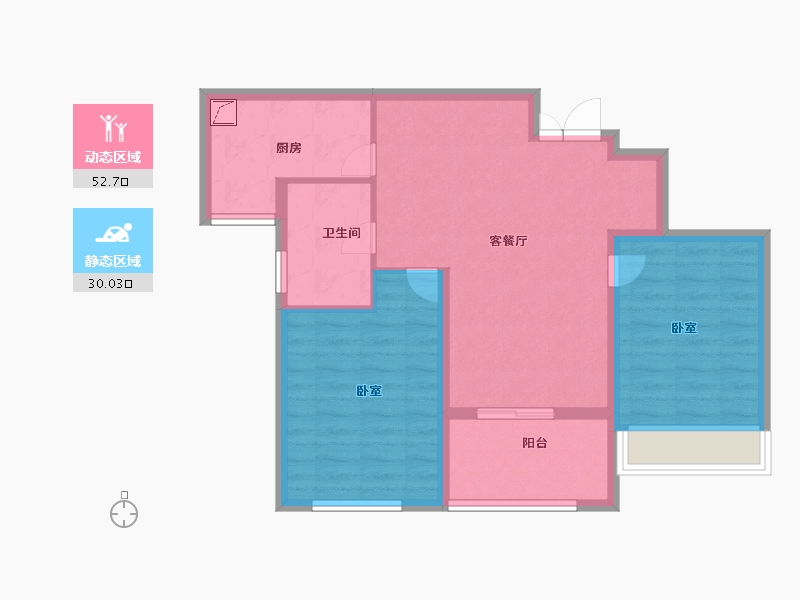 浙江省-舟山市-恒尊城市里-74.00-户型库-动静分区