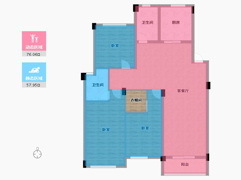 浙江省-绍兴市-锦麟瓜渚御景园-125.18-户型库-动静分区