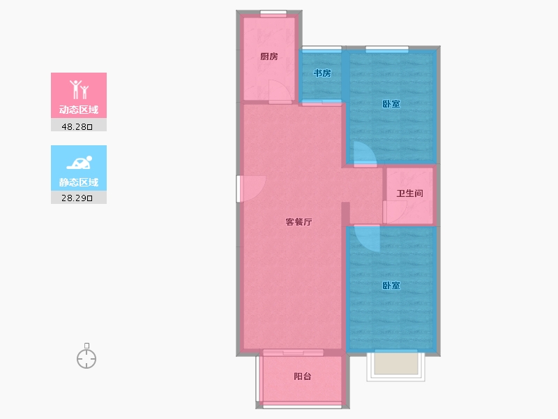 河北省-唐山市-正通滦州一号-68.38-户型库-动静分区